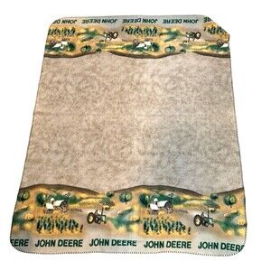 John Deere Fleece Throw Blanket USA 58"X45" Farm Scene
